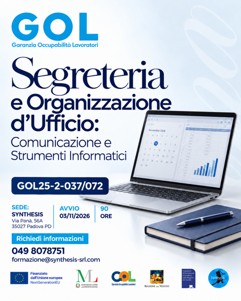 Segreteria Digitale e Organizzazione d’Ufficio: Comunicazione e Strumenti Informatici (GOL 2 – Upskilling RRSP) Codice Opal: GOL25-2-037/072